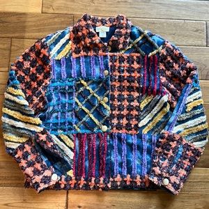 Vtg Sandy Starkman denim and chenille jacket